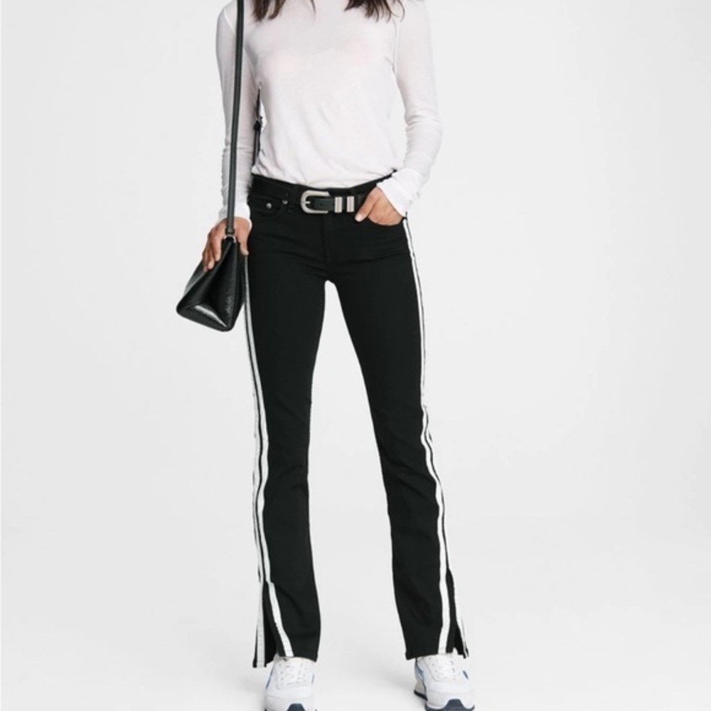 Rag & Bone - Cate Mid-Rise Flare - Clean Black womans size 25 - like new cond